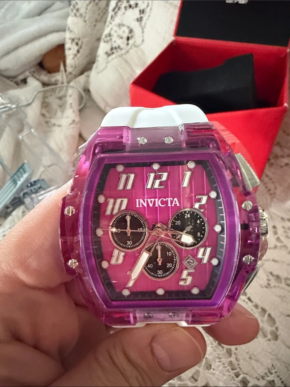 Invicta purple chronograph
